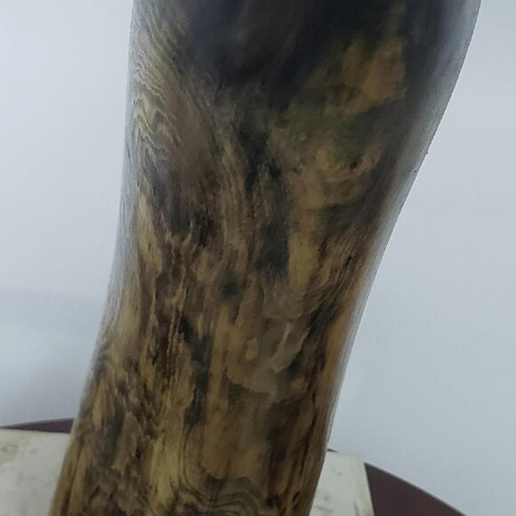 CUSTOM ABSTRACT ART FAUX RHINO 12" WOOD CARVING ON 12' PLAQUE 🦏 - Picture 9 of 12